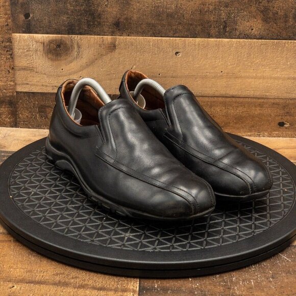 ALLEN EDMONDS GOMMUS MENS CASUAL SHOES BLACK LEATHER SLIP ON LOAFERS SIZE 9.5B - Picture 3 of 9
